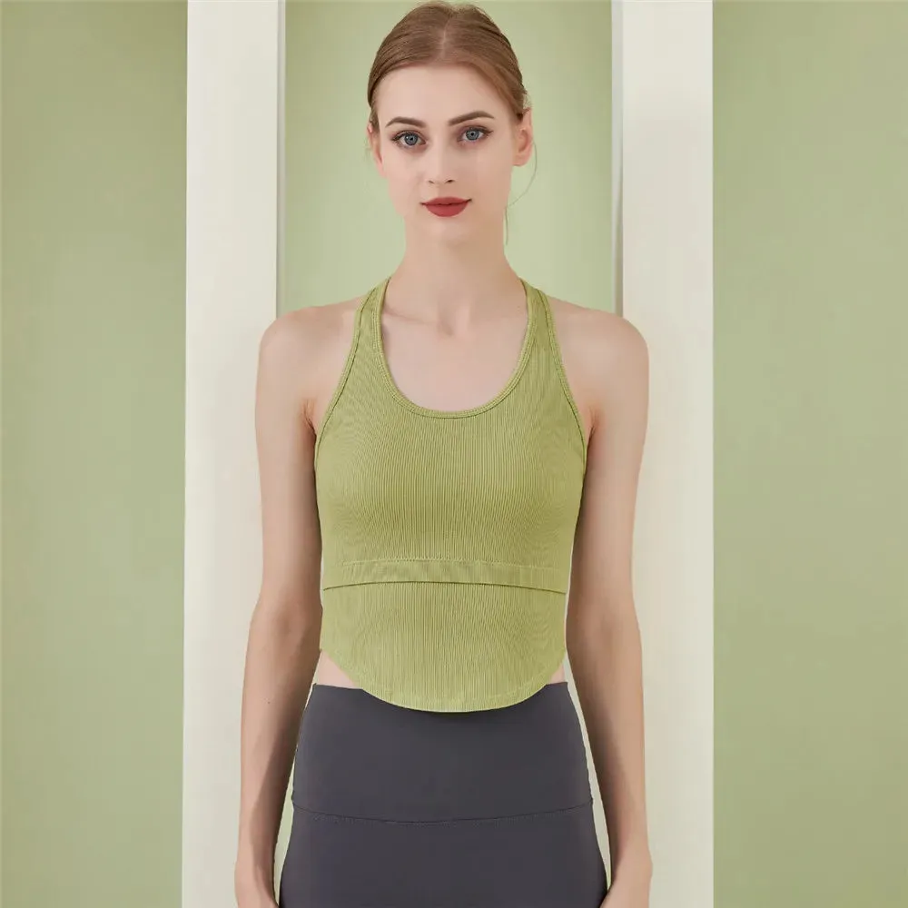 Thin Straps Crossed Back Yoga Sexy Sports Bra