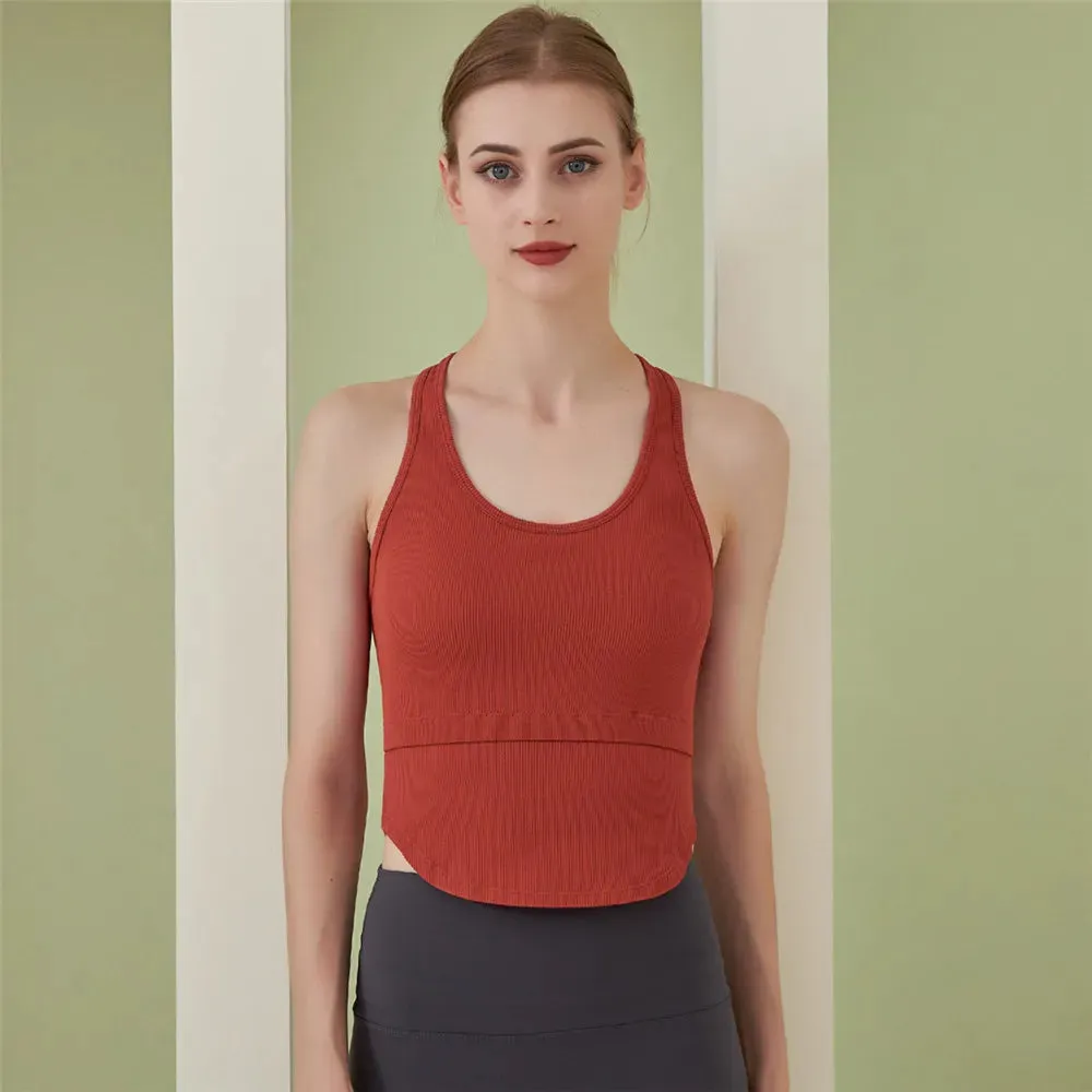 Thin Straps Crossed Back Yoga Sexy Sports Bra