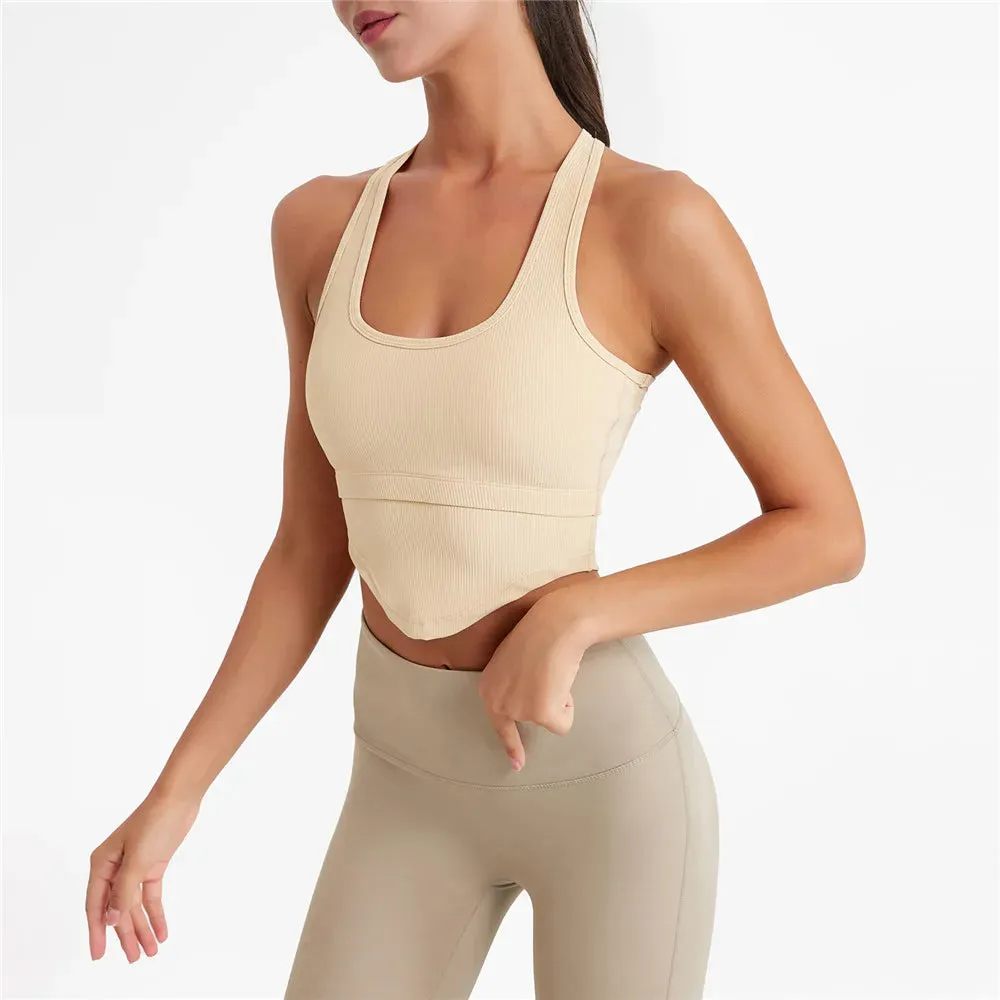 Thin Straps Crossed Back Yoga Sexy Sports Bra