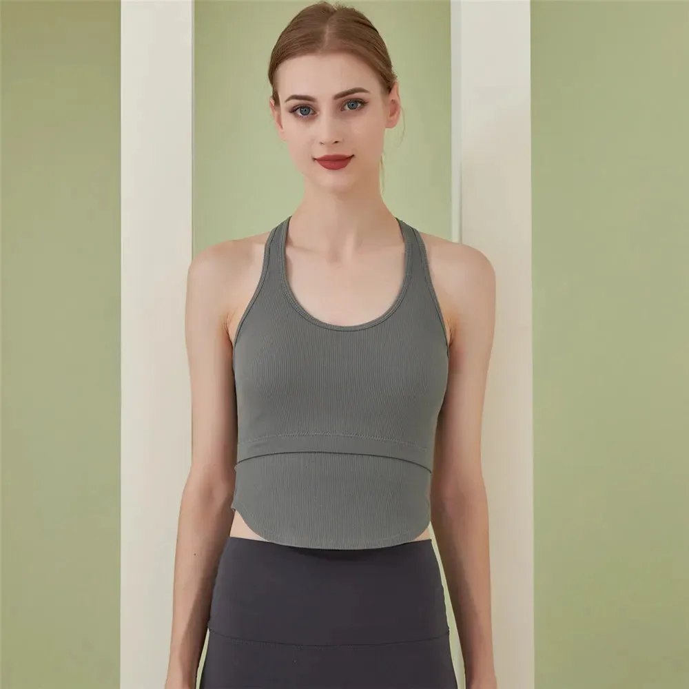 Thin Straps Crossed Back Yoga Sexy Sports Bra