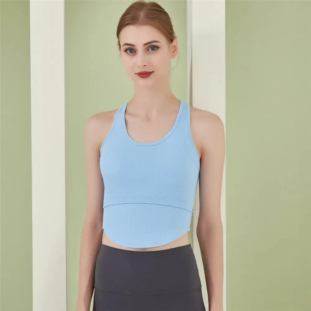 Thin Straps Crossed Back Yoga Sexy Sports Bra