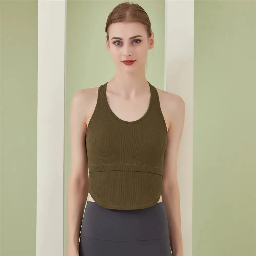 Thin Straps Crossed Back Yoga Sexy Sports Bra