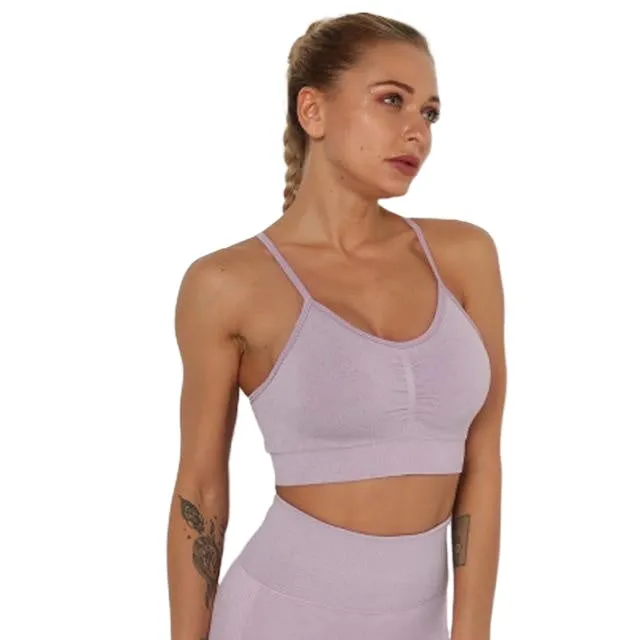 Trendy Women's Quick Drying Seamless Push Up Sport Bras