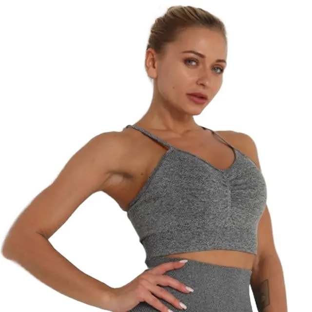 Trendy Women's Quick Drying Seamless Push Up Sport Bras