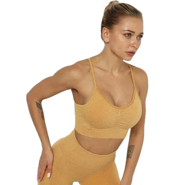 Trendy Women's Quick Drying Seamless Push Up Sport Bras