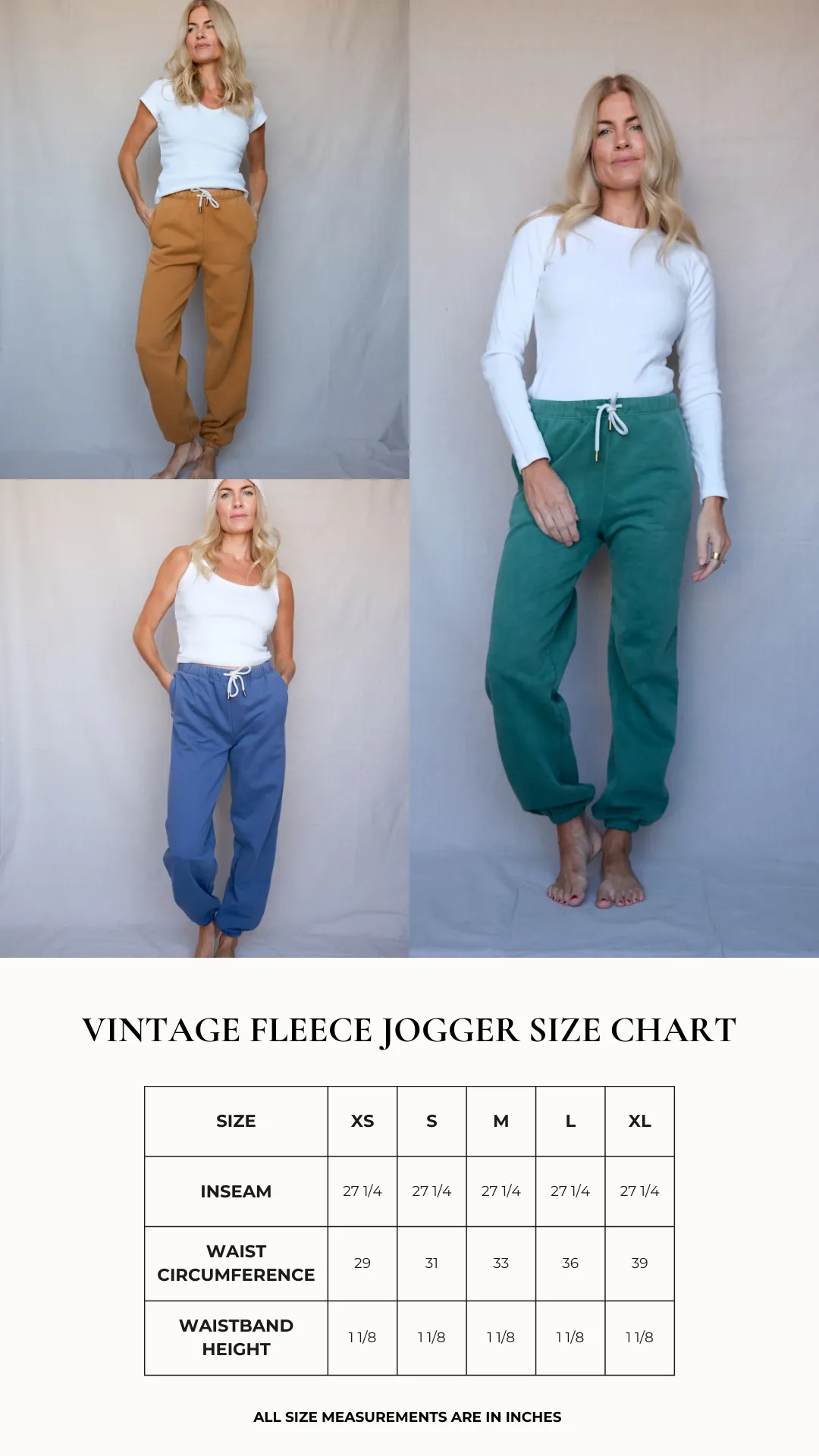 Vintage Fleece Jogger - Camel