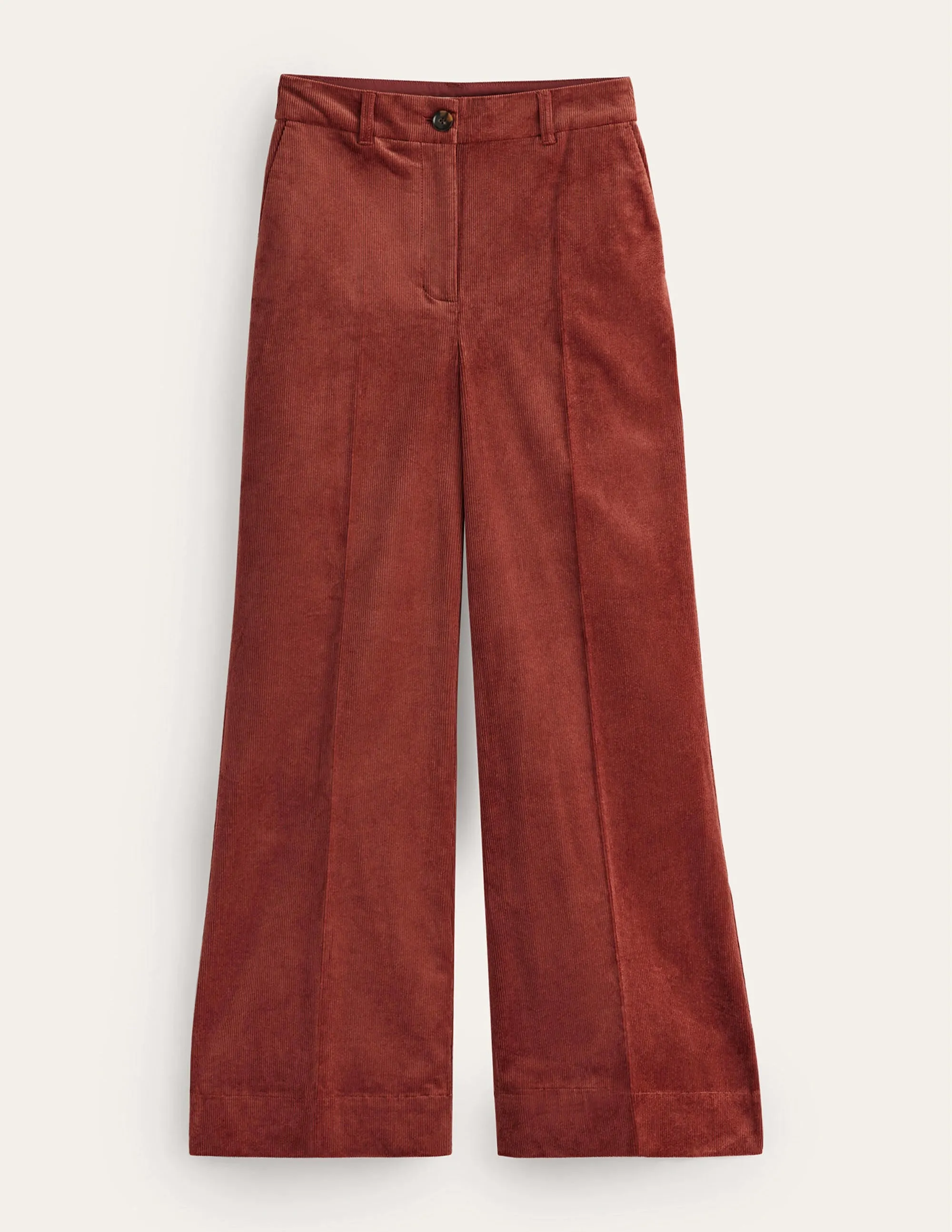 Wide-Leg Corduroy Trousers-Red Oak