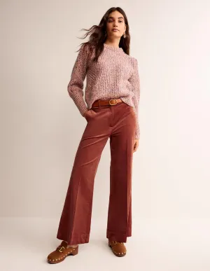 Wide-Leg Corduroy Trousers-Red Oak
