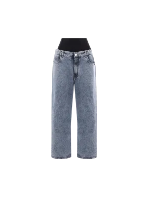 Wide-Leg Denim Trousers