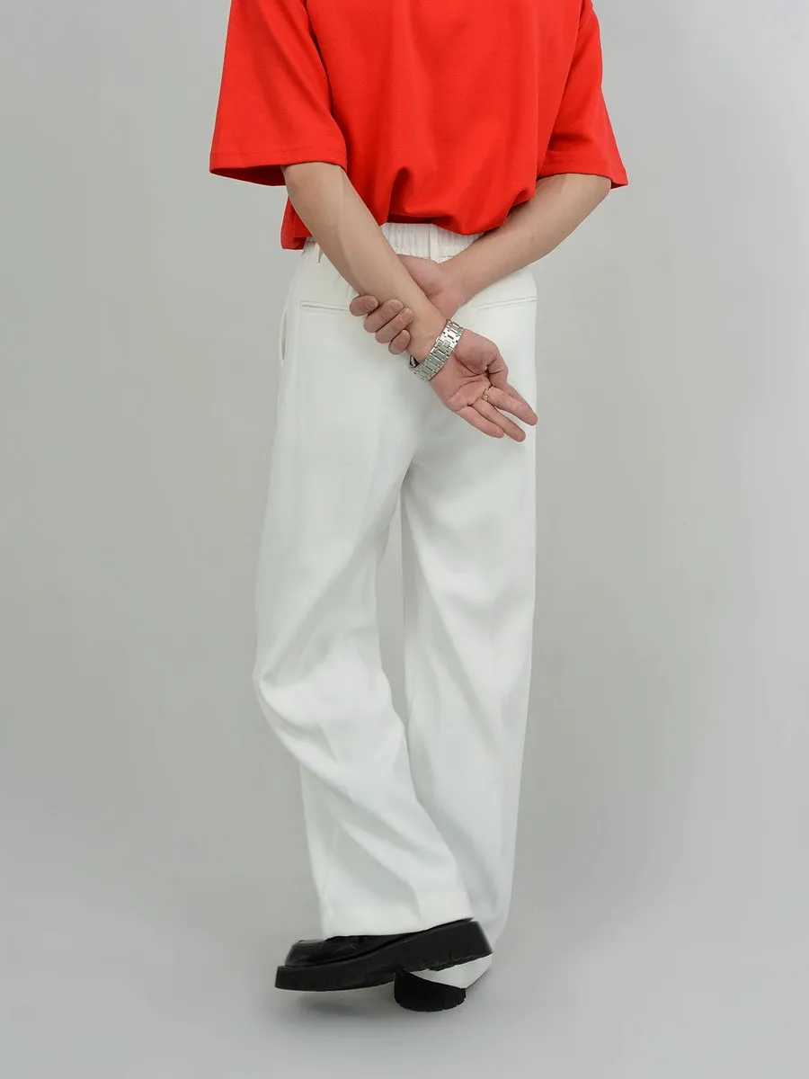 Wide Leg Tailored Pleated Trousers