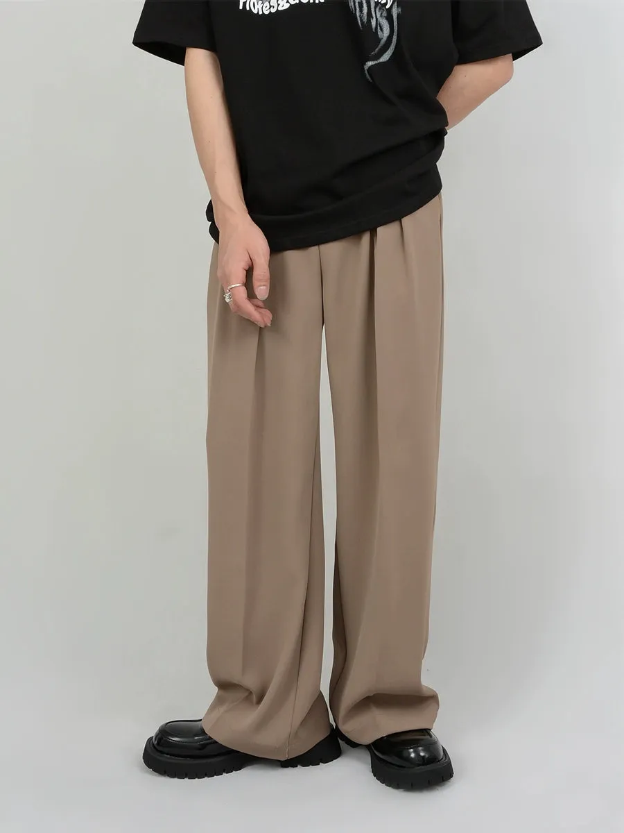Wide Leg Tailored Pleated Trousers