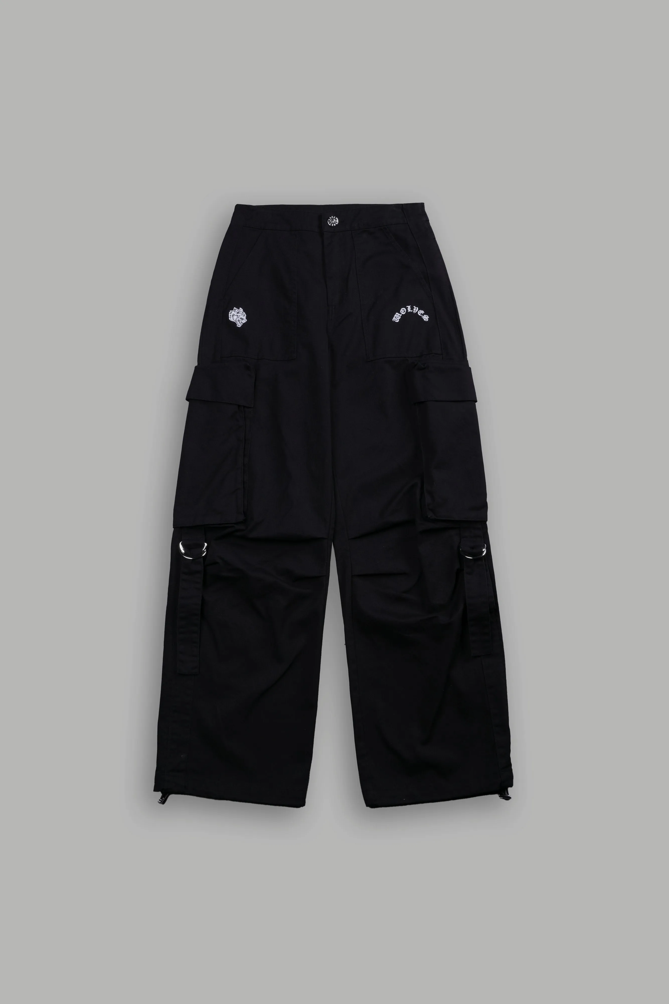 Wolf Chopper She Parachute Pants in Black