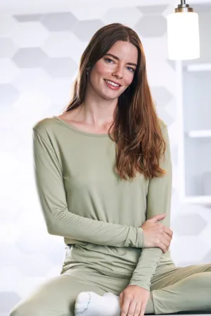 Women's Bamboo Lounge Set - Long Sleeve T-Shirt and Jogger Pants